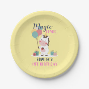Magic One Unicorn 1st Birthday Paper Plate