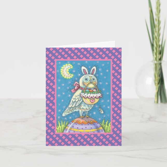 MAGIC OWL & EASTER BASKET GREETING CARD Verse (Front)