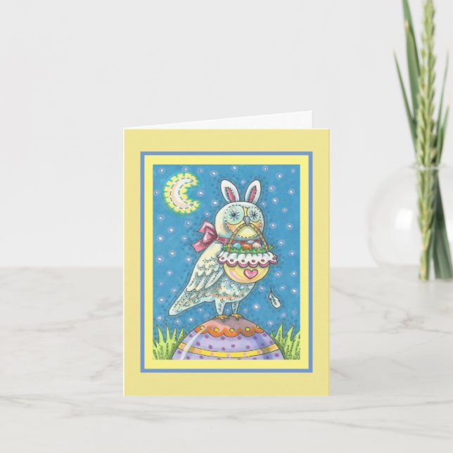 MAGIC OWL & EASTER BASKET GREETING CARD Verse (Front)