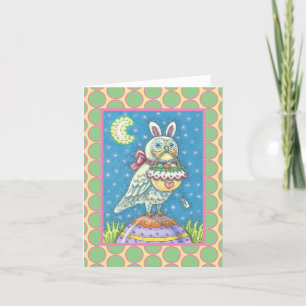MAGIC OWL & EASTER BASKET GREETING NOTE CARD Verse