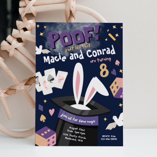 Magic Party Invitation | Joint Birthday Invitation (Creator Uploaded)