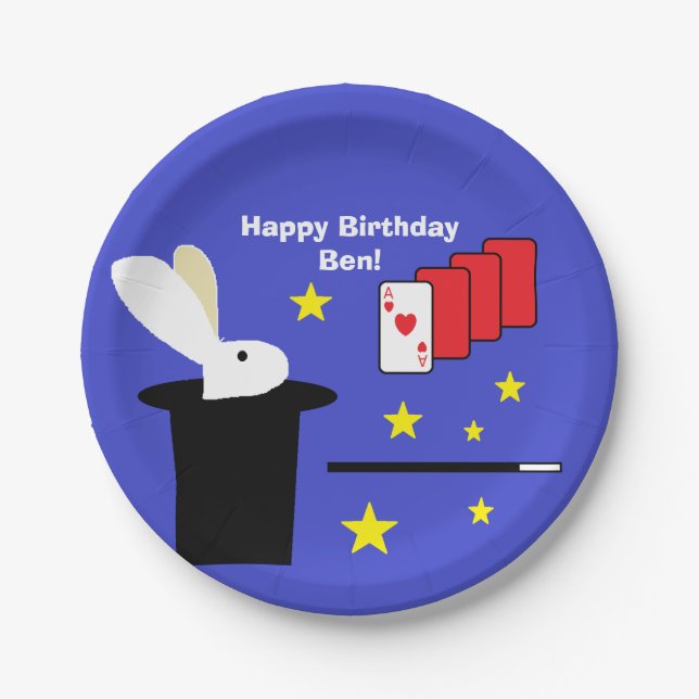 "Magic Party" Personalised Paper Plates (Front)