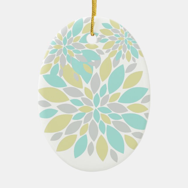 Magic Pastel Colour Flower Petals Ceramic Tree Decoration (Front)
