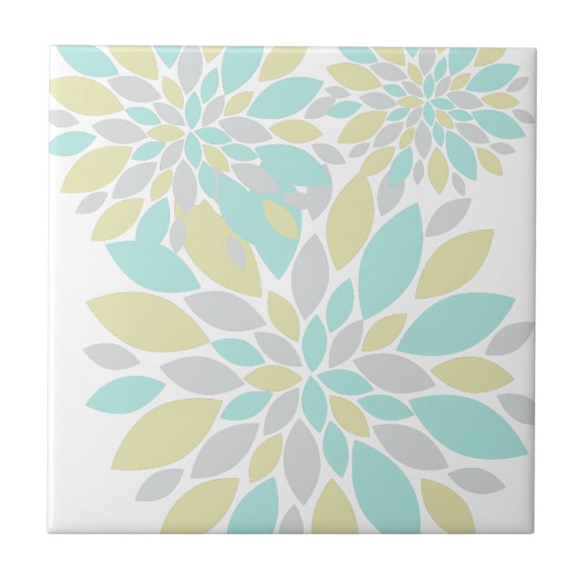 Magic Pastel Colour Flower Petals Tile (Front)