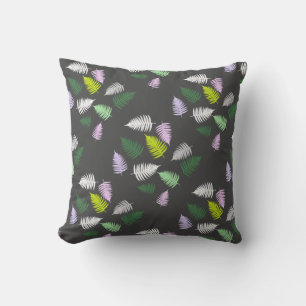 Magic Pastel Fern Leaves Cushion Throw Pillow