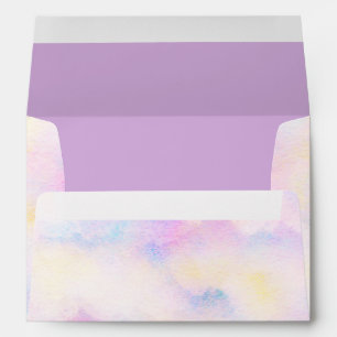 Magic Pastel Purple Rainbow Clouds Envelope