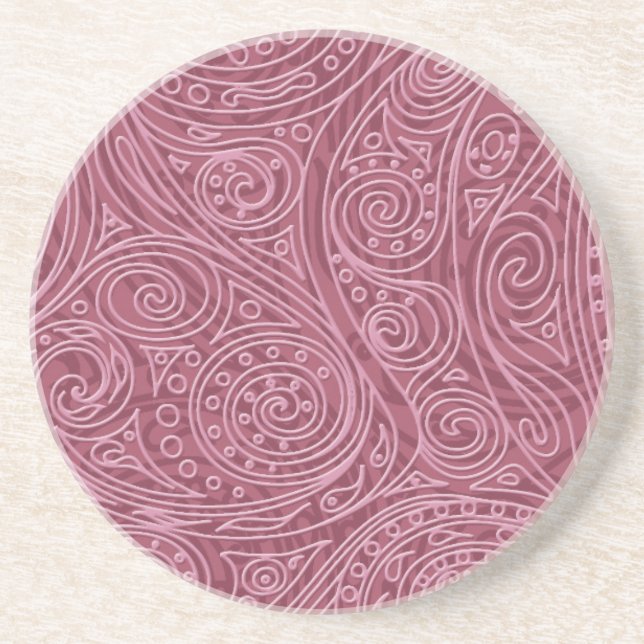 Magic Pattern spiral Cashmere Rose Coaster (Front)