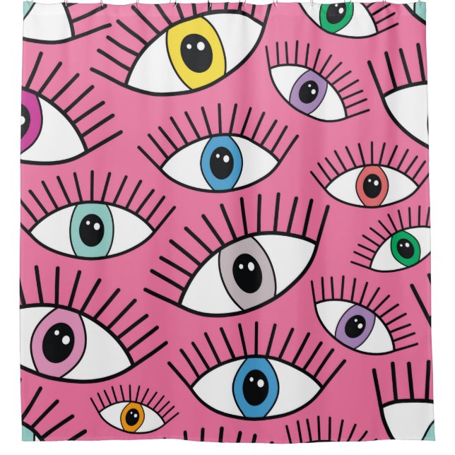 Magic pattern with colorful eyes. Mystic backgroun Shower Curtain (Front)