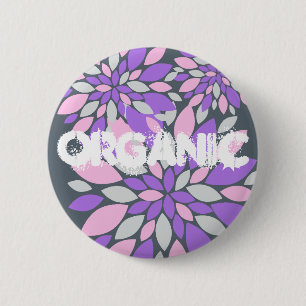 Magic Petals Purple Flowers 6 Cm Round Badge