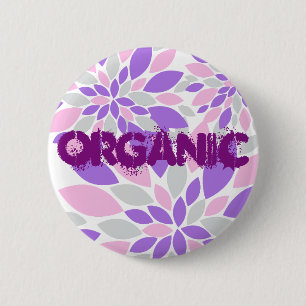 Magic Petals Purple Flowers 6 Cm Round Badge