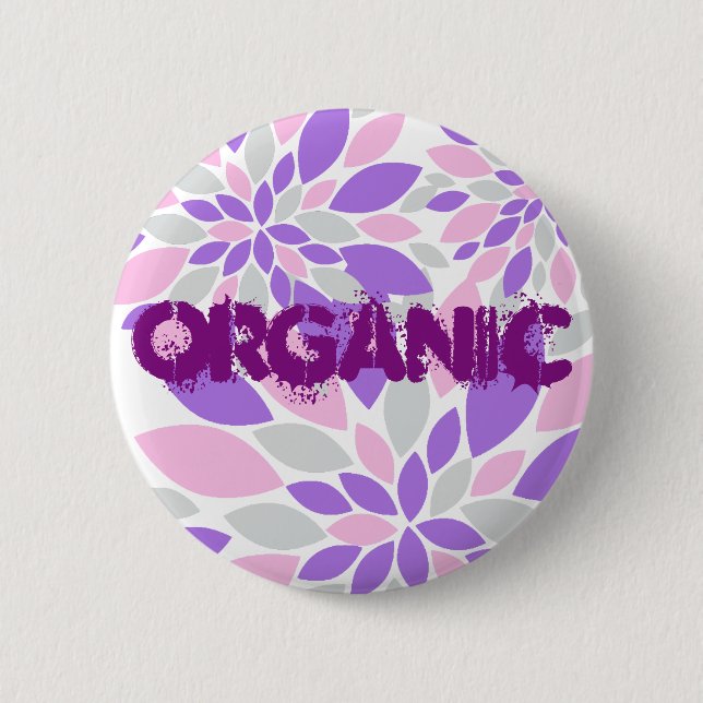 Magic Petals Purple Flowers 6 Cm Round Badge (Front)