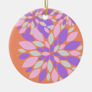 Magic Petals Purple Flowers Ceramic Tree Decoration