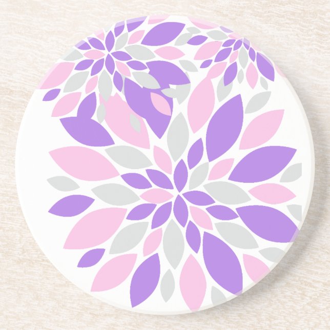 Magic Petals Purple Flowers Coaster (Front)