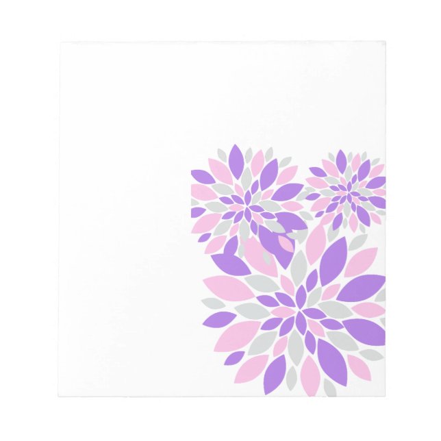Magic Petals Purple Flowers Notepad (Front)