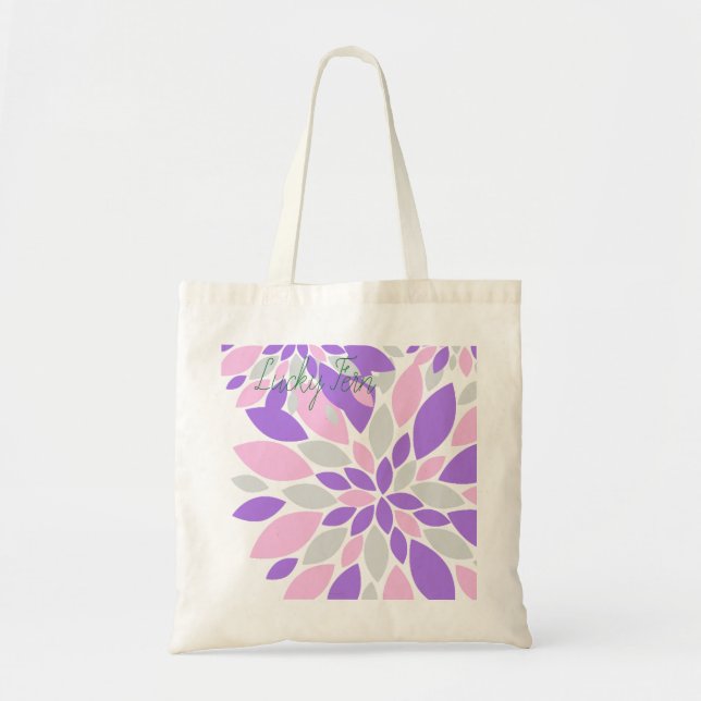 Magic Petals Purple Flowers Tote Bag (Front)