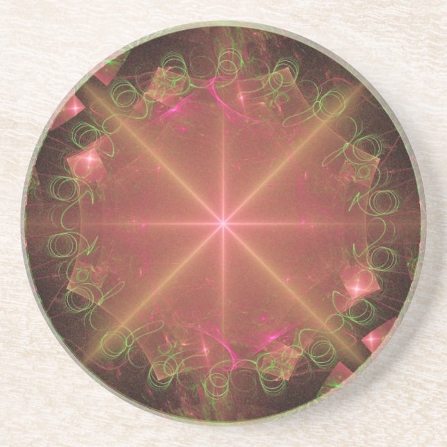 Magic Pink Clock Coaster (Front)