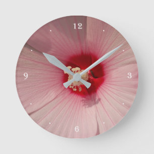 Magic Pink Flower Photo Round (Medium) Wall Clock