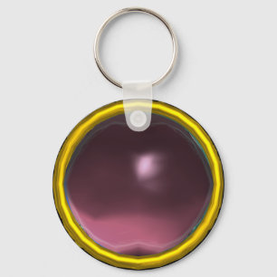 MAGIC PINK PURPLE AMETHYST GEM STONE KEY RING