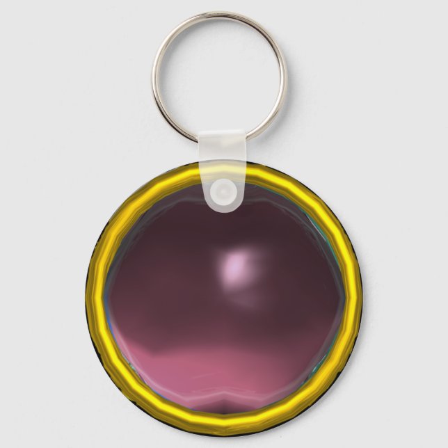 MAGIC PINK PURPLE AMETHYST GEM STONE KEY RING (Front)