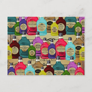 Magic Potion Apothecary Halloween Tonic Bottles Postcard