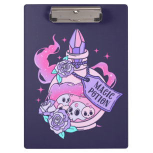 Magic Potion Cute Pink Halloween Potion Bottle Clipboard