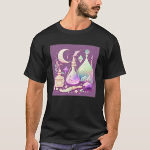 Magic Potion Moon Crystals Illustration Moon Colou T-Shirt