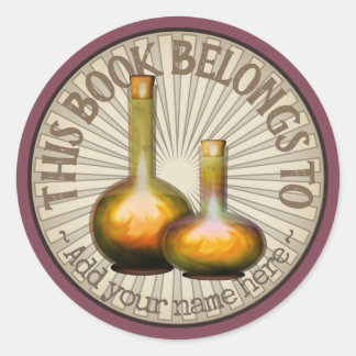 Magic Potions Bookplate Classic Round Sticker