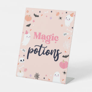 Magic Potions Cute Halloween Ghost Birthday Decor Pedestal Sign