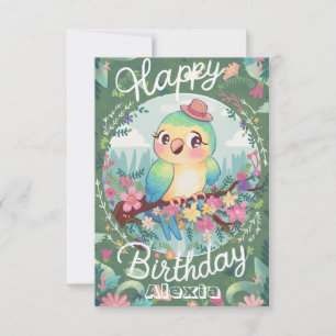 Magic Pretty Parrot Digital Birthday Card