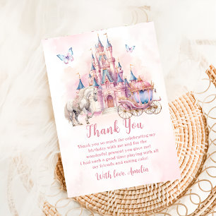 Magic Princess Castle Birthday Thank You Card