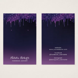 Magic Purple Glitter Drips Jewellery Earring Displ