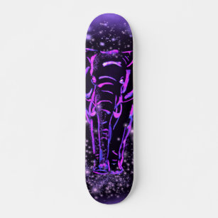 Magic Purple Pink Elephant Skateboard