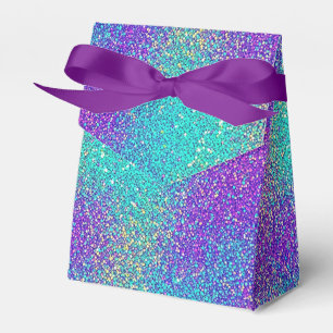 Magic Purple Turquoise Sparkling Glittery Gradient Favour Box