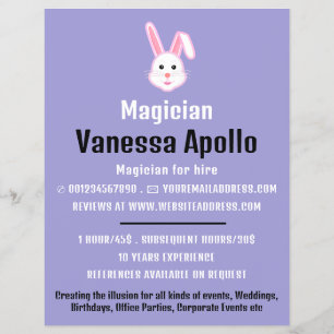 Magic Rabbit, Magician Advertising Flyer