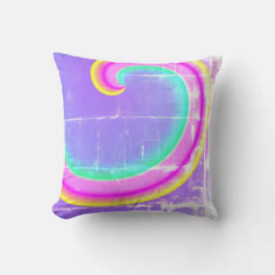 Magic Rainbow Wave Curl Pink Purple Cushion