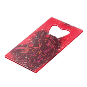 Magic Red Neon Bull Running - Amazing Starry Night