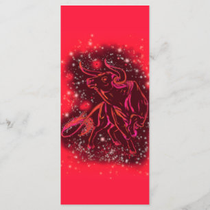 Magic Red Neon Bull Running - Amazing Starry Night Menu