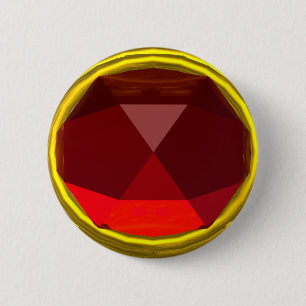 MAGIC RED RUBY GEMSTONE 6 CM ROUND BADGE