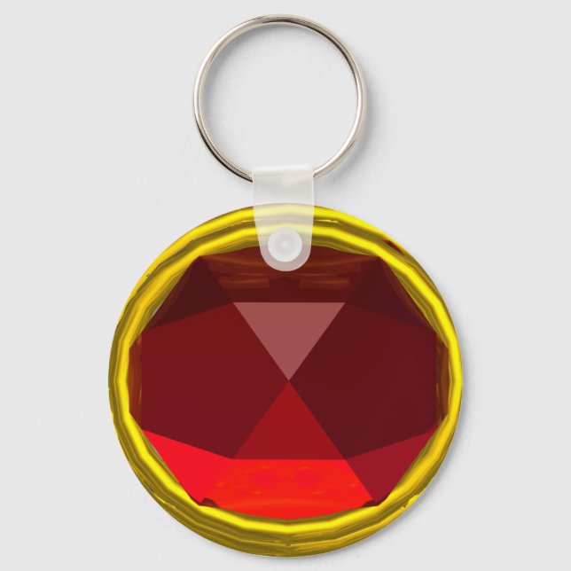 MAGIC RED RUBY GEMSTONE KEY RING (Front)