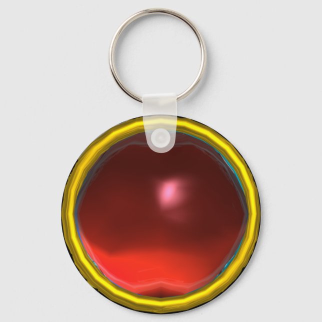 MAGIC RED RUBY GEMSTONE KEY RING (Front)