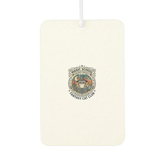 Magic School Fantasy Cat Cute Kitty Design - Magic Car Air Freshener (Front)