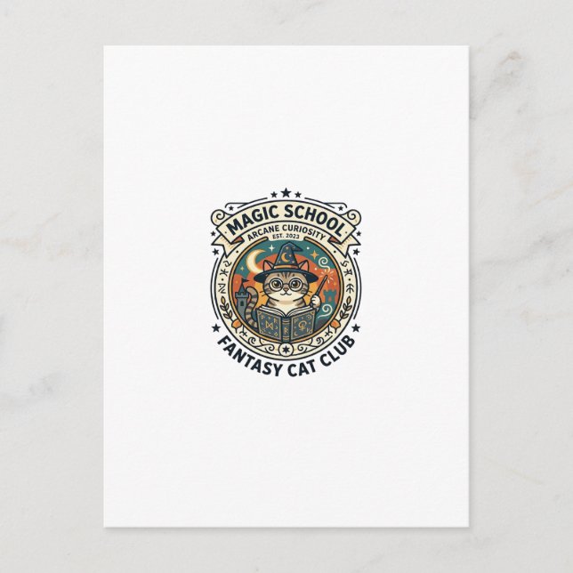 Magic School Fantasy Cat Cute Kitty Design - Magic Postcard (Front)