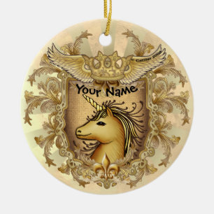 Magic Shield Unicorn Ceramic Tree Decoration