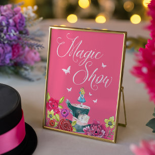 Magic Show Alice In Wonderland Vibrant Florals Poster