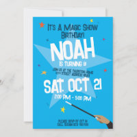 Magic Show Birthday Invitation - Dazzling Wand