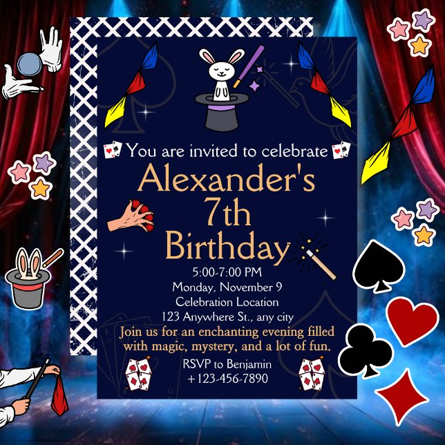 Magic Show Birthday Invitation Party For Magicians (Creator Uploaded)
