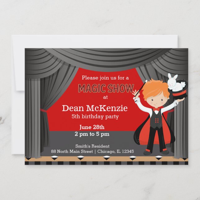 Magic Show birthday party Invitation (Front)