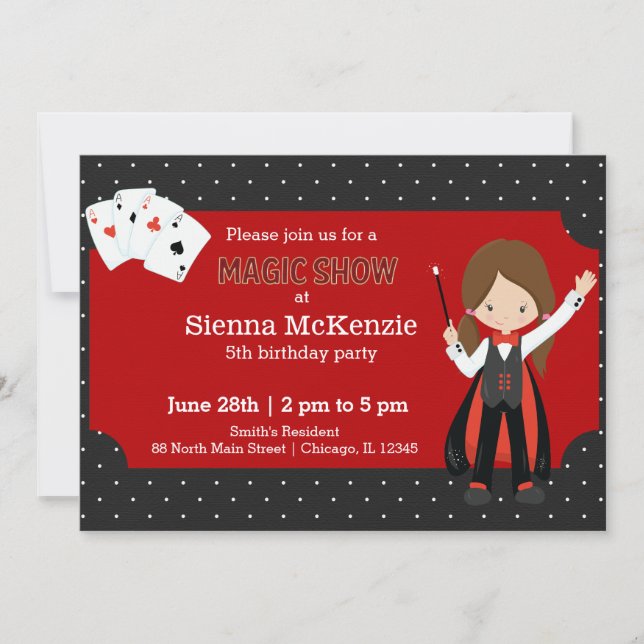 Magic Show birthday party Invitation (Front)
