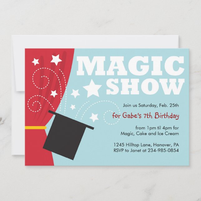 Magic Show Birthday Party Invitations (Front)