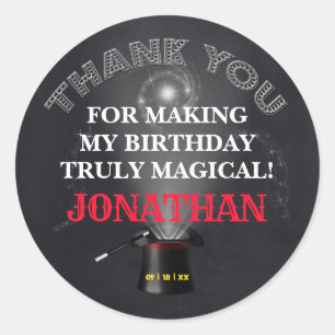 Magic Show Birthday Thank You Classic Round Sticker